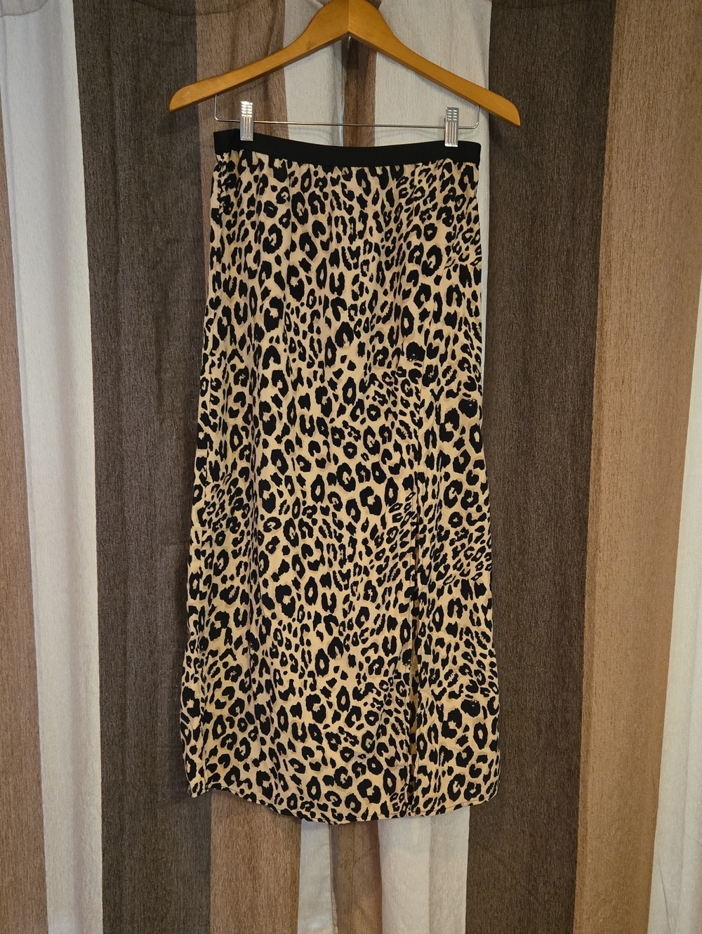 Sanctuary Leopard Print Midi Skirt in Tan and Black